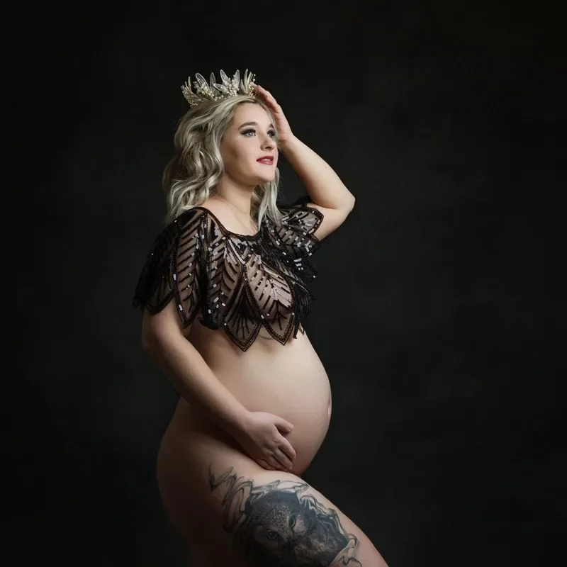 Maternity Wear - Maternity Photography Cape Sequins Tops For