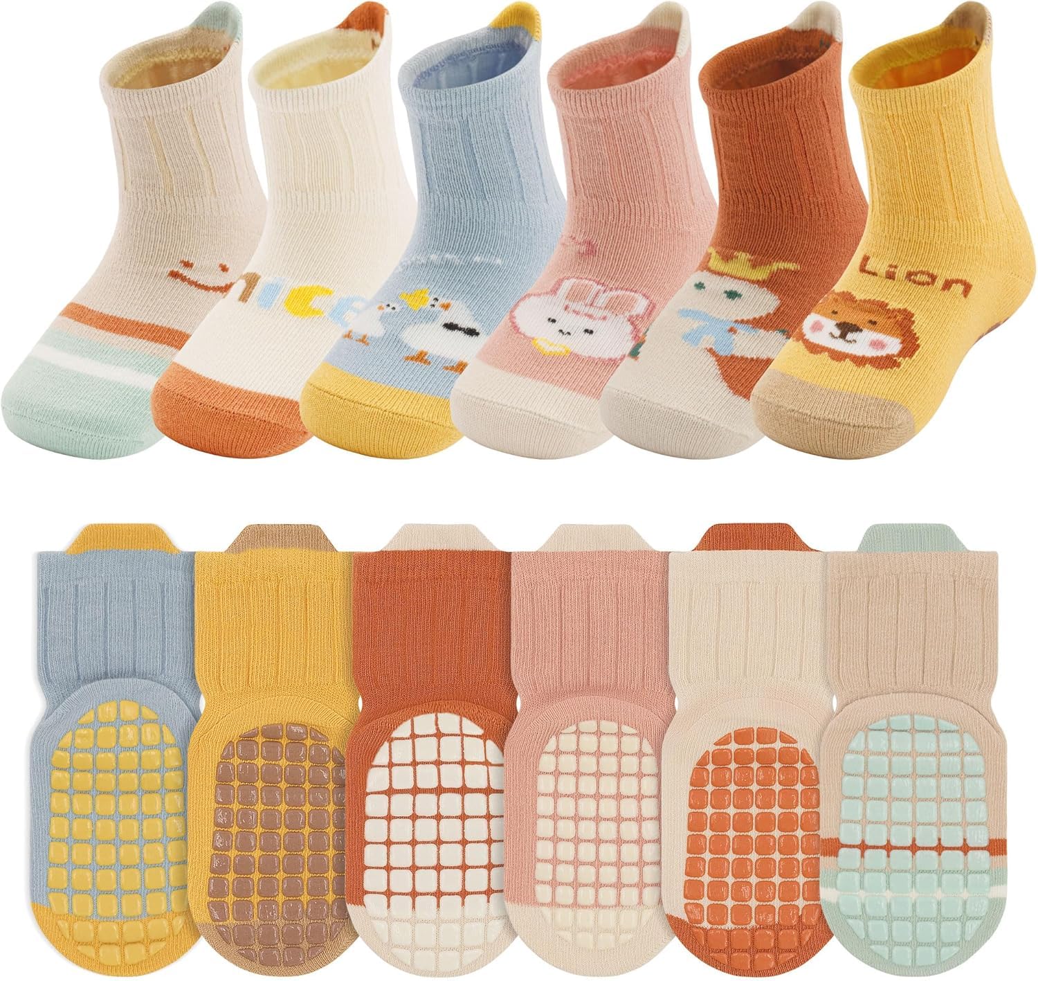 Unisex Baby Socks Non Slip - Toddler Non Slip Socks, Cartoon Animal
