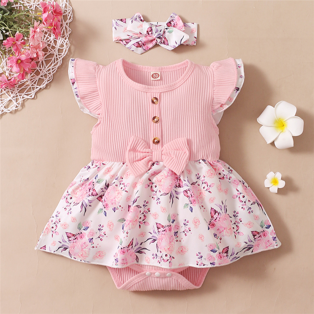 Newborn Baby Girl Romper Floral - 0-18 Tháng Cho Bé Gái Họa