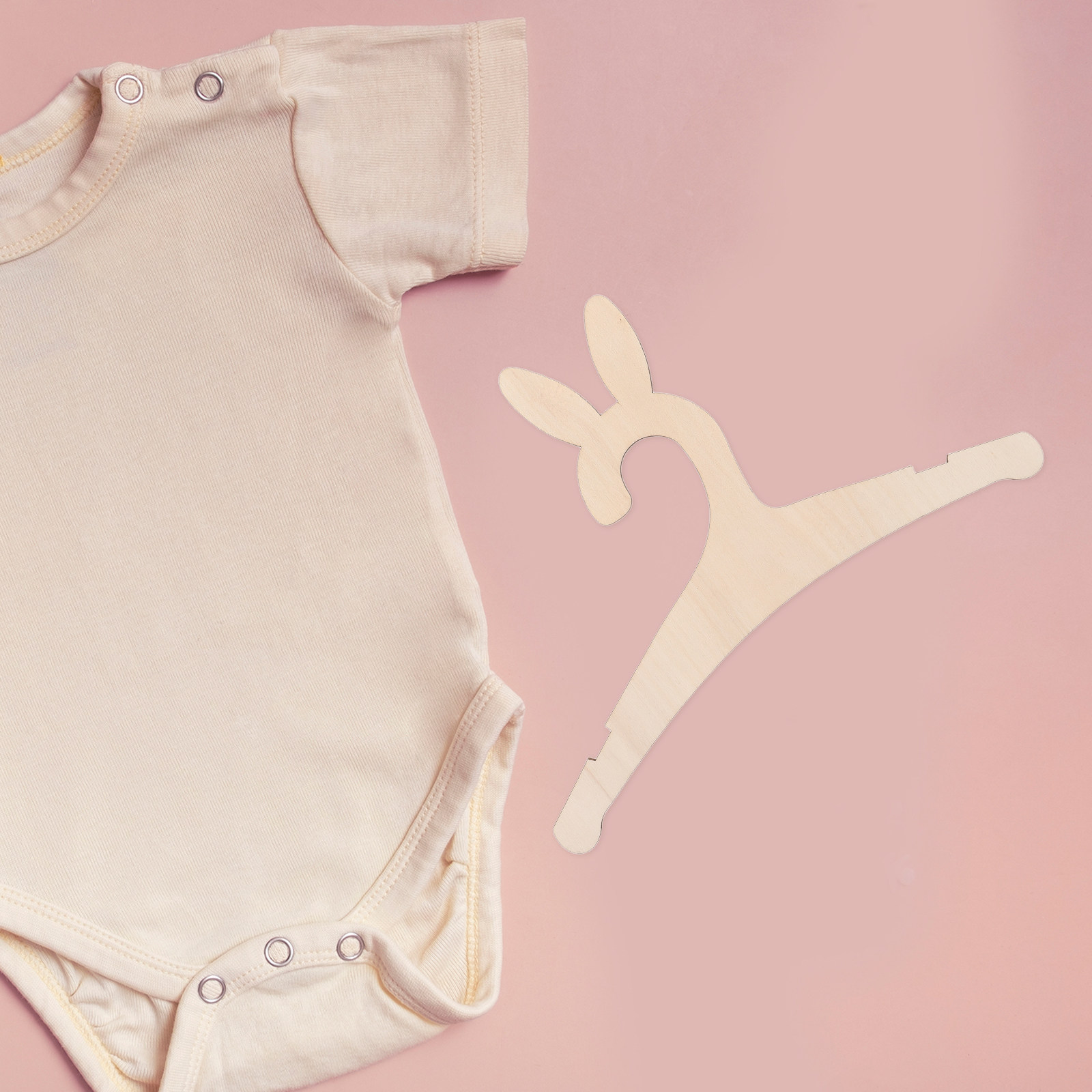 Baby Clothes - Wooden Baby Clothes Hangers 5 Pack