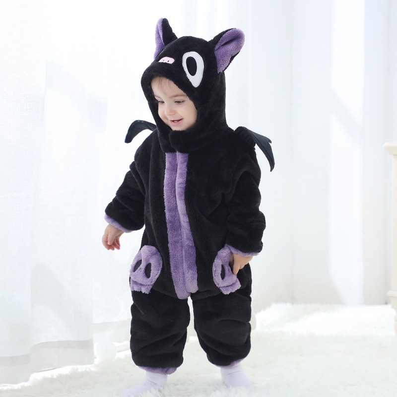 Newborn Baby Black Purple Cat  - đánh giá và giá Cotton Baby Onesies Zipper