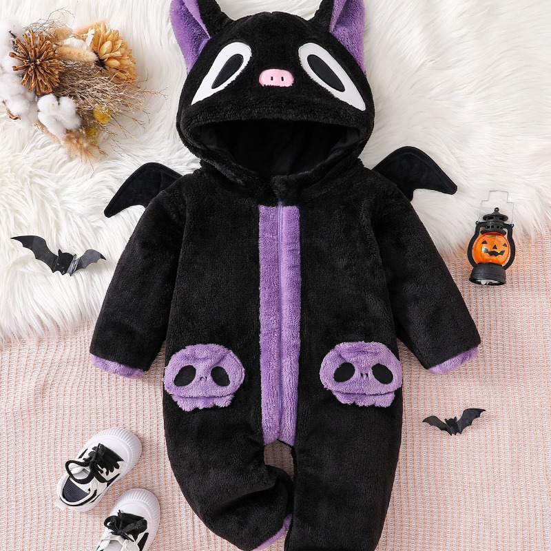 Newborn Baby Black Purple Cat  - đánh giá và giá Cotton Baby Onesies Zipper