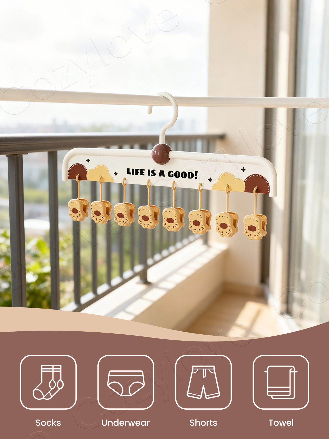 Cute 8 Clip Sock Hanger with 3 - đánh giá và giá Baby Clothes