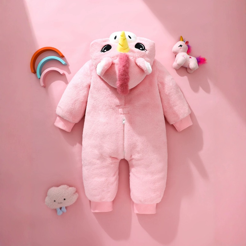 Newborn Baby Pink Unicorn Romp - đánh giá và giá Cotton Baby Onesies Zipper