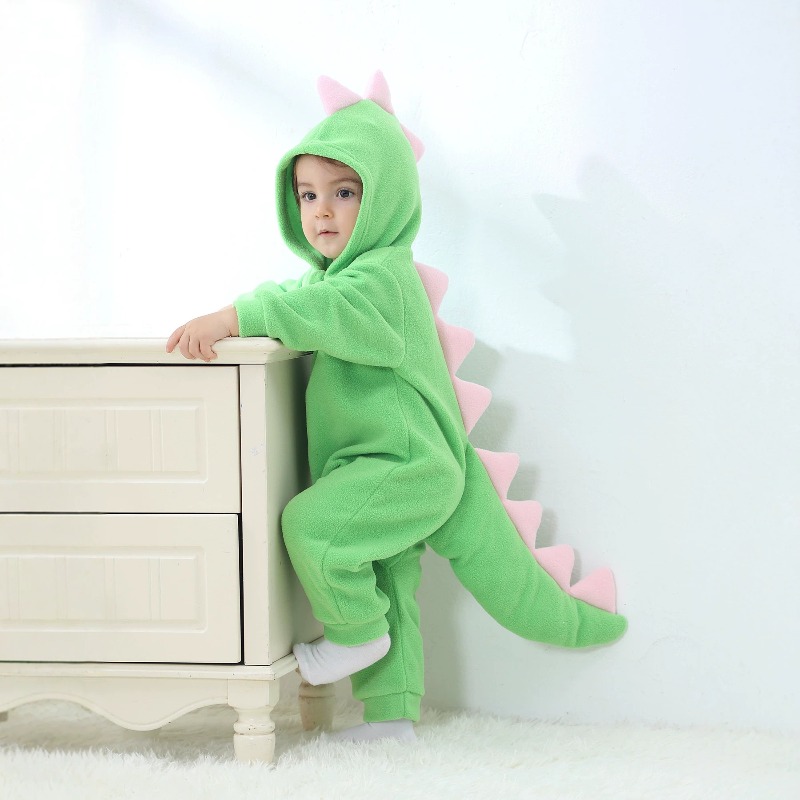 Newborn Baby Green Dinosaur Ro - đánh giá và giá Cotton Baby Onesies Zipper