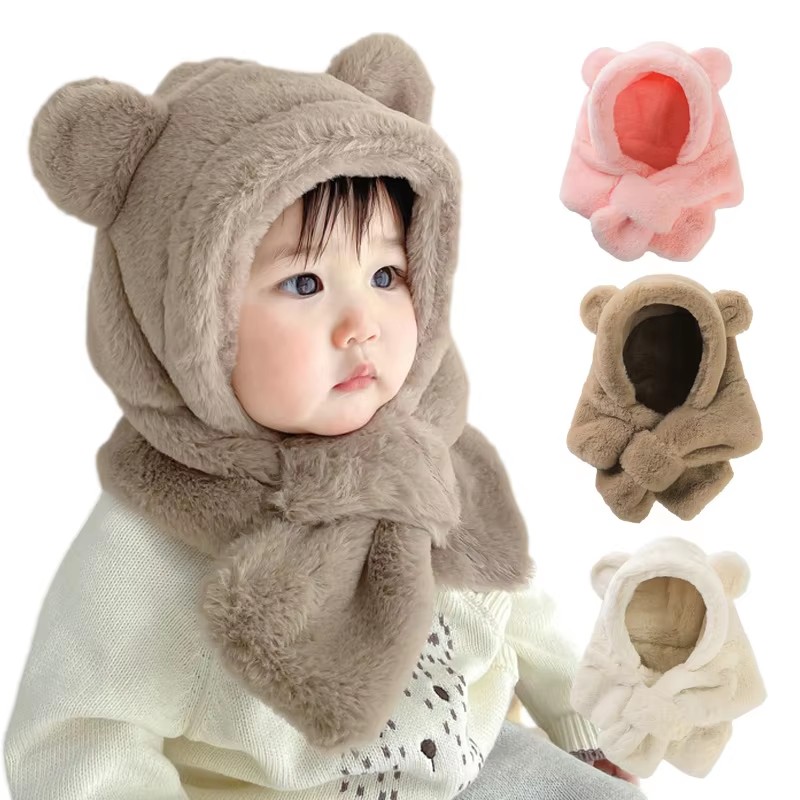Winter Baby Hat Scarf One-Piec - đánh giá và giá Infant Beanie Hat With Ears