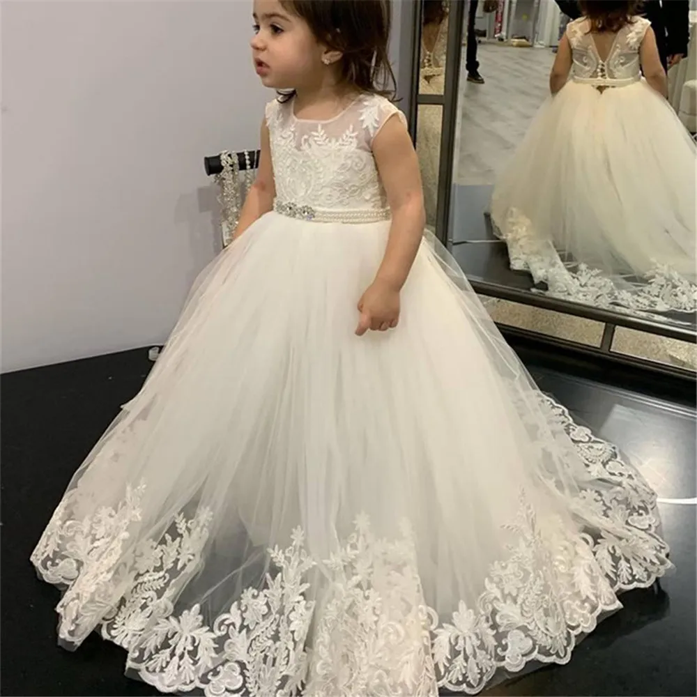 Flower Girl Dresses Lace First - đánh giá và giá Toddler Girl Tulle Party Dress