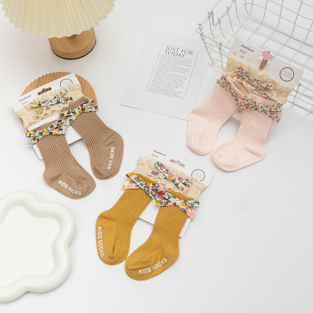 3Pcs Flower Print Bow Baby Soc - đánh giá và giá Unisex Baby Socks Non Slip