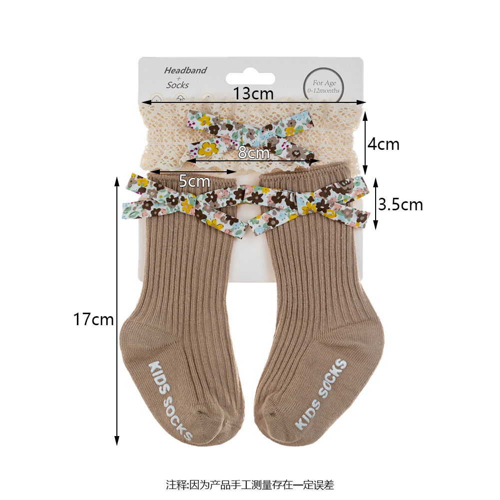 3Pcs Flower Print Bow Baby Soc - đánh giá và giá Unisex Baby Socks Non Slip