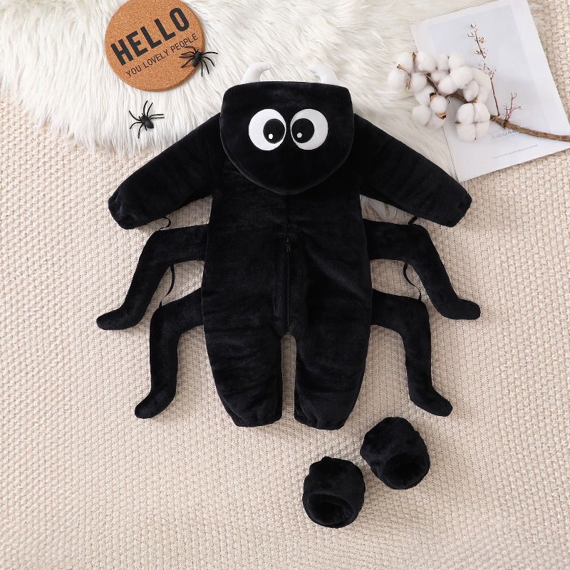 Newborn Baby Black Spider Romp - đánh giá và giá Cotton Baby Onesies Zipper